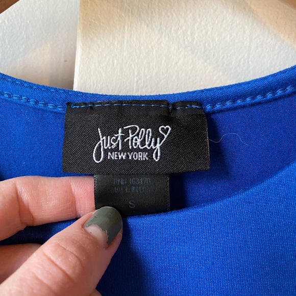 Just Polly Blue Tank Top Crop Top Small Womens - Picture 2 of 6